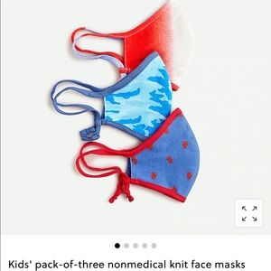 J Crew Kids' pack-of-three nonmedical knit face masks
